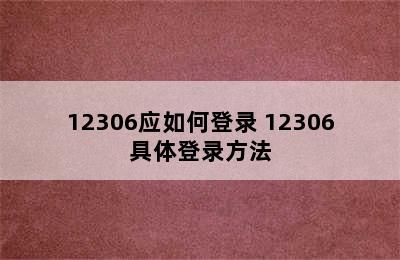 12306应如何登录 12306具体登录方法